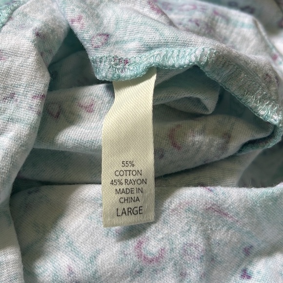 Soma Paisley Print Sleeves High Low Hem PJ. Size Large. P/A1478 - Picture 6 of 6